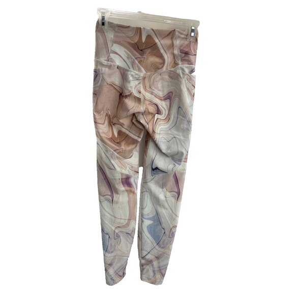 Old Navy Womens Size S High Rise Leggings Marble Print Stretch Active Pants - Picture 5 of 7